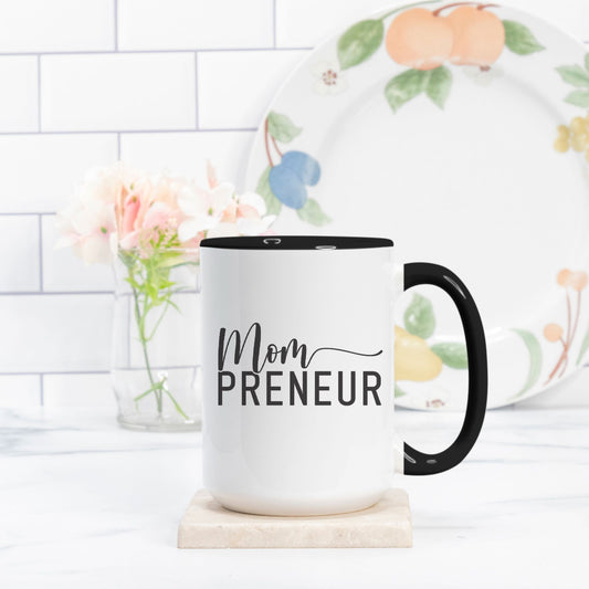 Mug Deluxe 15 oz. (Black + White) - Mompreneur