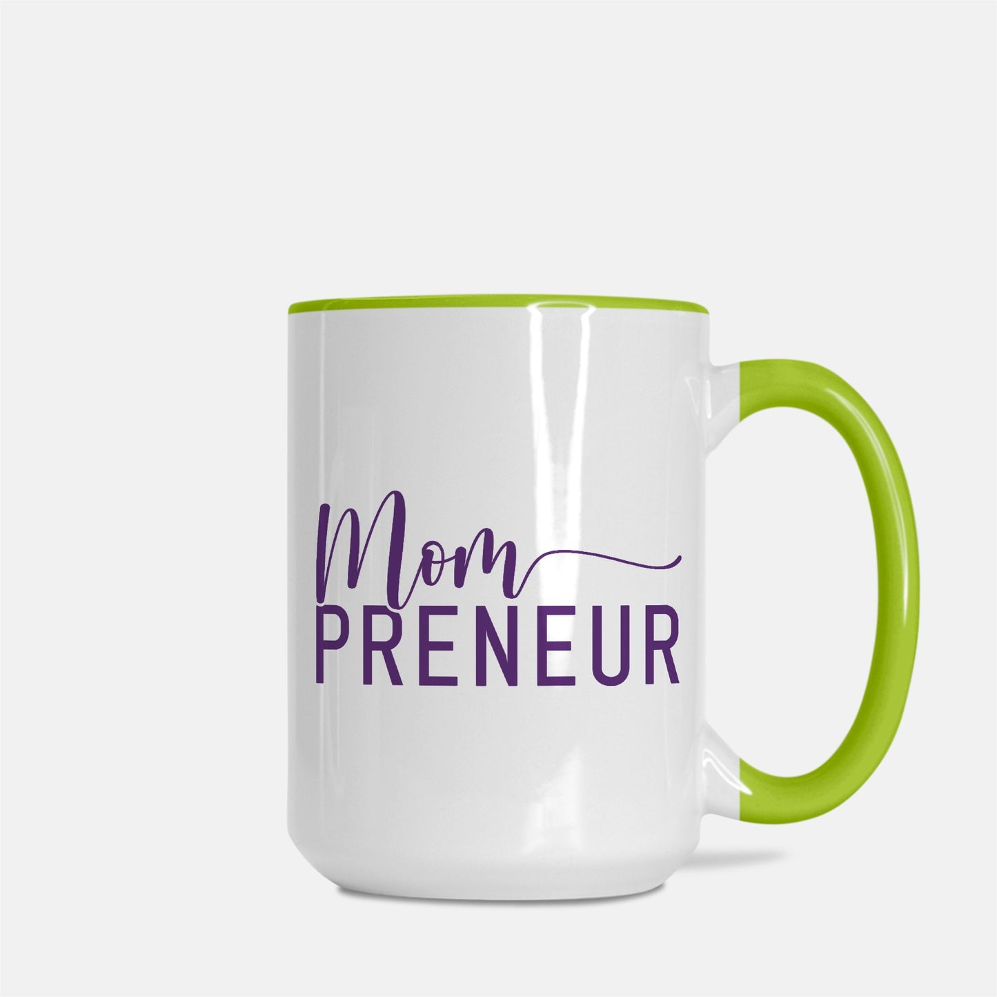 Mug Deluxe 15 oz. (Green + White) - Mompreneur