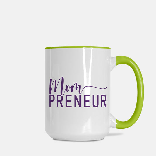 Mug Deluxe 15 oz. (Green + White) - Mompreneur