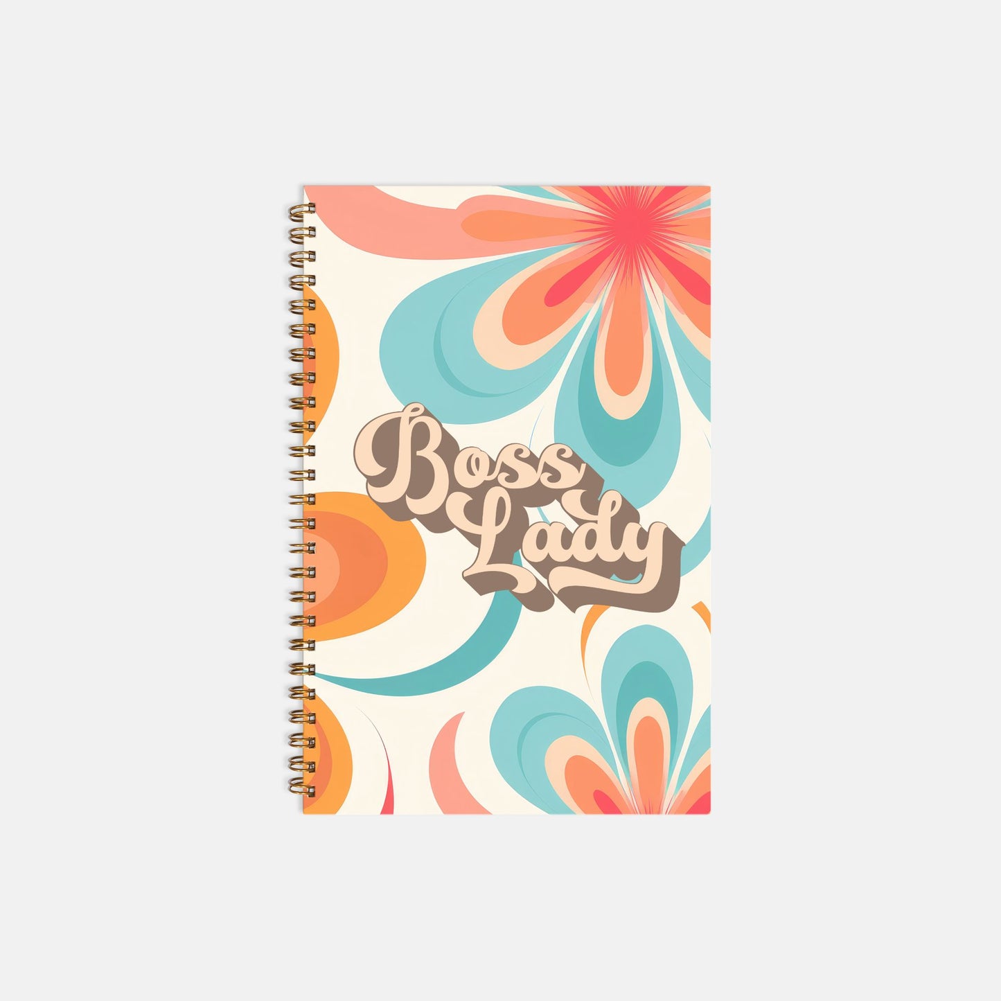 Notebook Hardcover Spiral 5.5 x 8.5 - Boss Lady Retro Flower