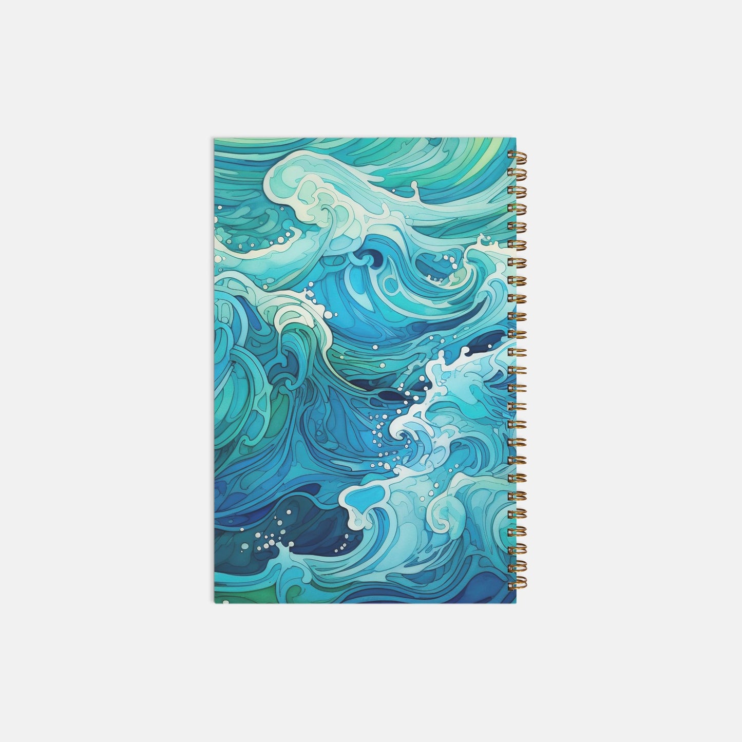 Planner Hardcover Spiral 5.5 x 8.5 - Aqua Waves