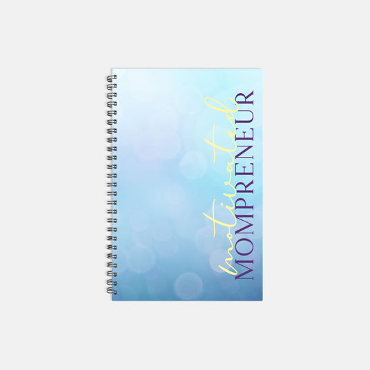 Planner Hardcover Spiral 5.5 x 8.5 - Motivated Mompreneur Icy Blue