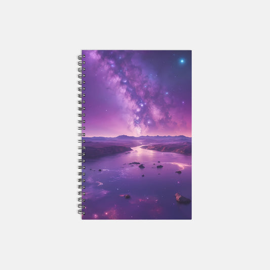 Notebook Hardcover Spiral 5.5 x 8.5 - Milky Way River