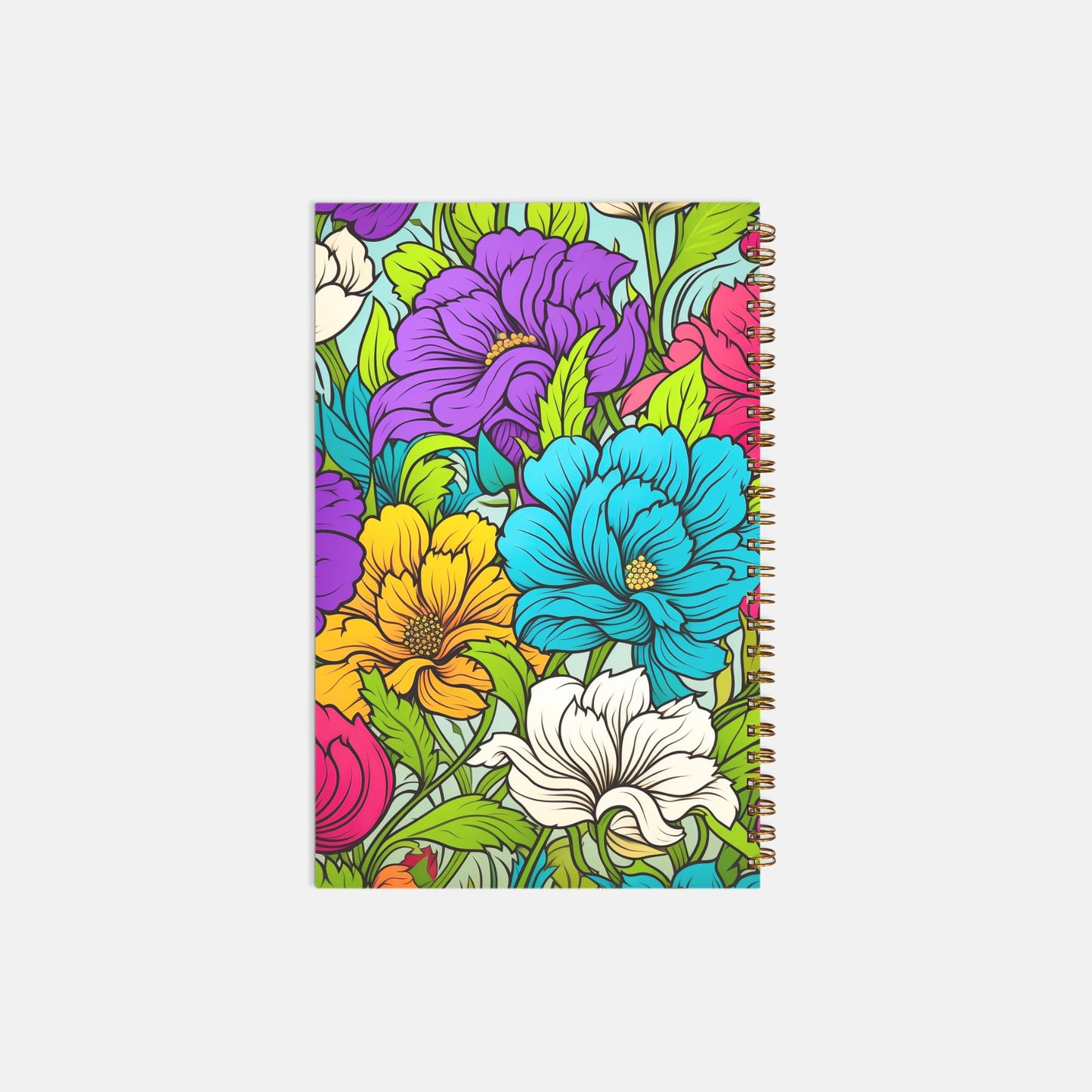 Notebook Softcover Spiral 5.5 x 8.5 - Blooming Bright