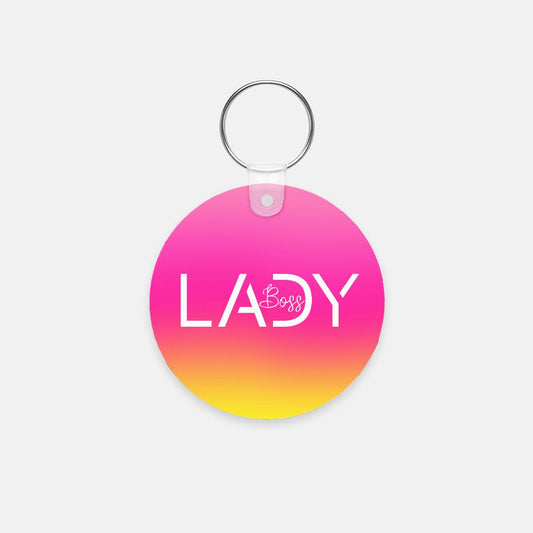 Key Chain (Round) - Boss Lady Modern Pink