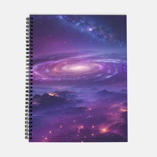 Planner Hardcover Spiral 8.5 x 11 - Night Sky Mountains