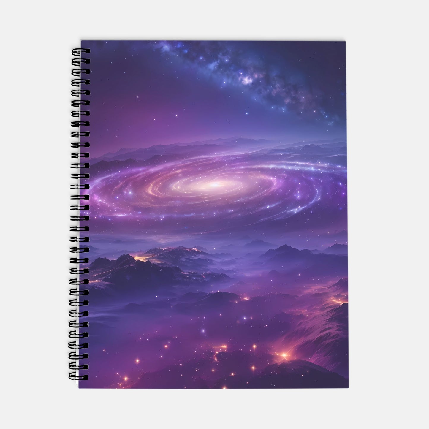 Planner Hardcover Spiral 8.5 x 11 - Night Sky Mountains