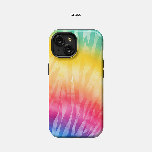iPhone 15 MagSafe Tough Case - Rainbow Tie Dye