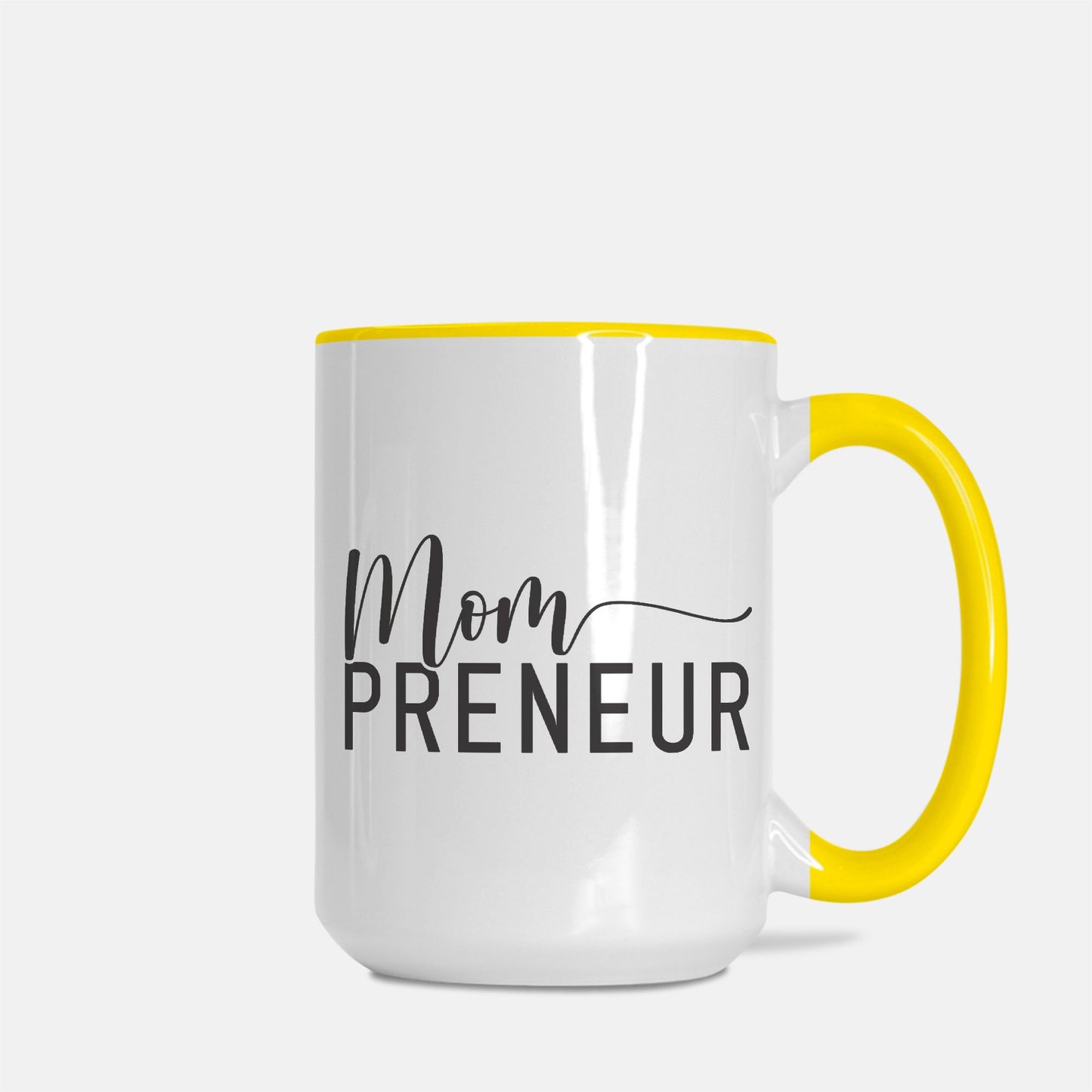 Mug Deluxe 15 oz. (Yellow + White) - Mompreneur