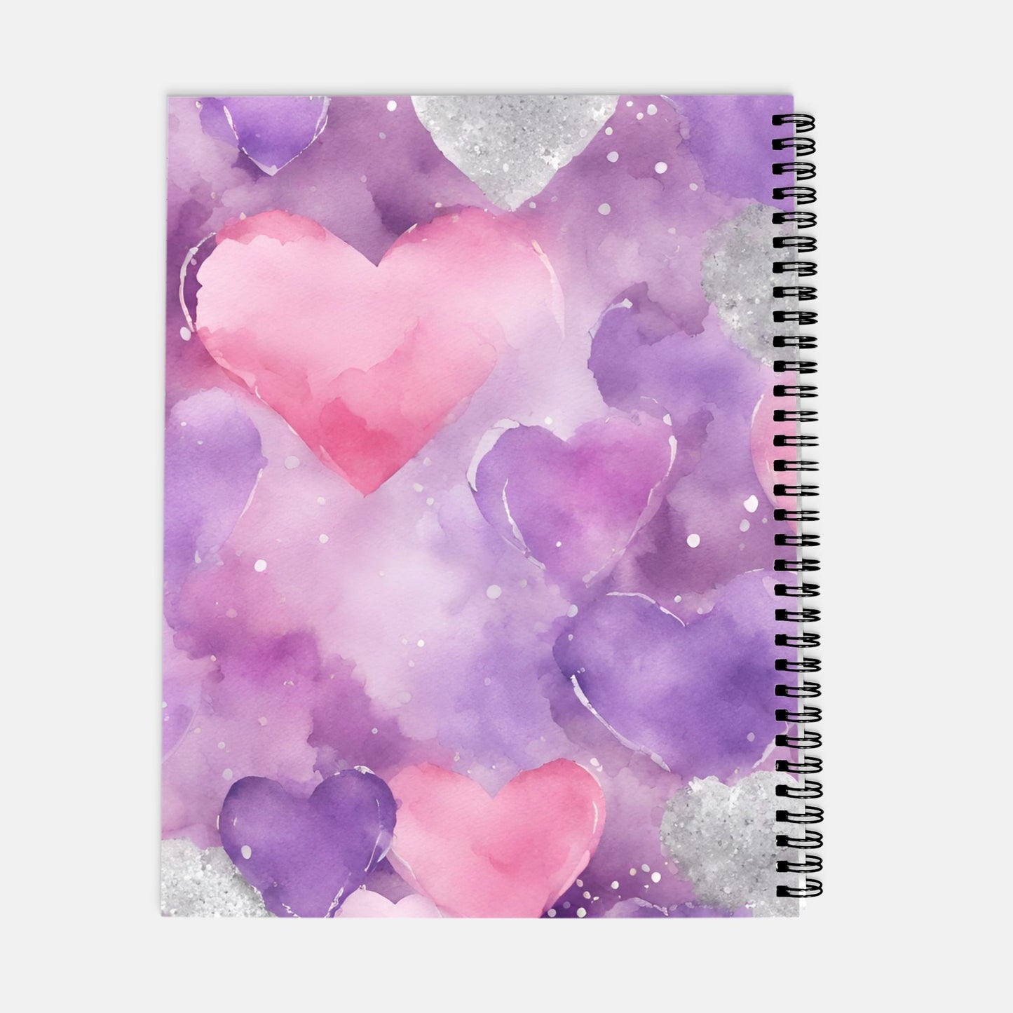 Planner Hardcover Spiral 8.5 x 11 - Floating Hearts