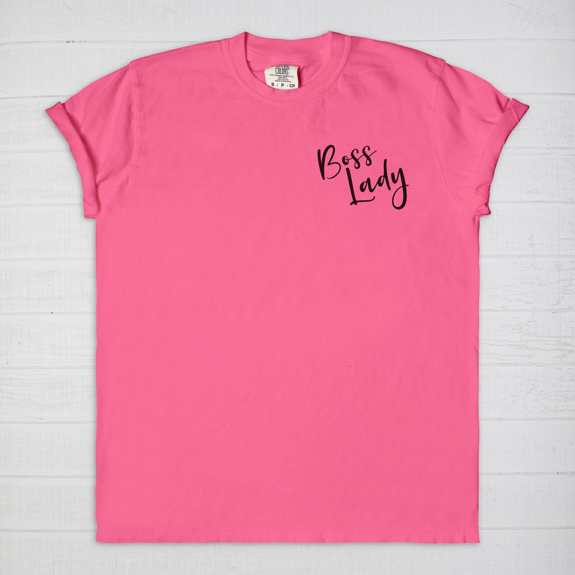 Elevate your style with the Comfort Color Tee 1717 - Boss Lady Classy from Designs On The Go. This premium tee combines comfort and elegance, featuring a timeless design perfect for the empowered, stylish woman. Ideal for everyday wear or special occasions, it’s a must-have for your wardrobe.