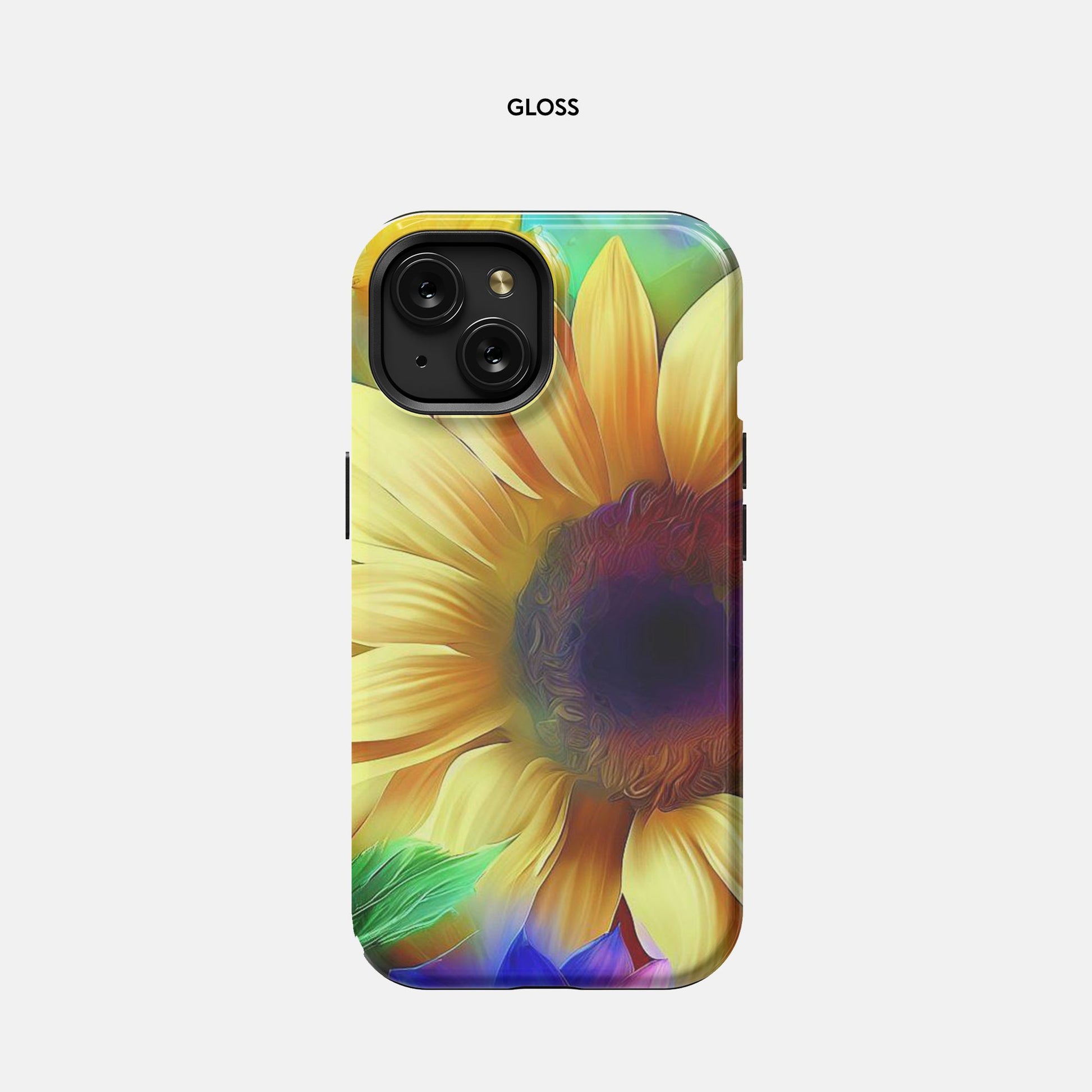 Brighten your day with the Sunflower Color MagSafe Tough Case for iPhone 15 from Designs On The Go. This vibrant case offers robust protection while showcasing a cheerful sunflower design. Enjoy seamless wireless charging and access to all ports, keeping your phone safe and stylish for any occasion!