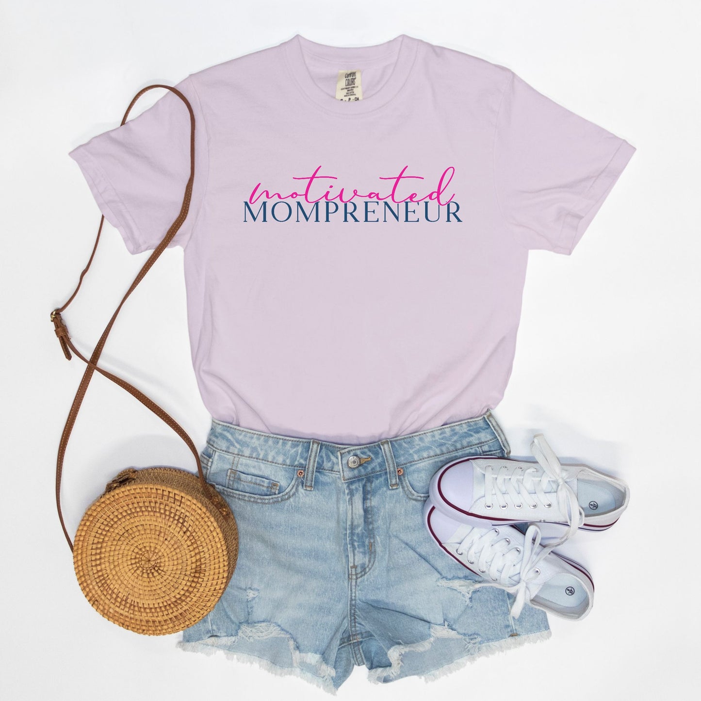 Elevate your entrepreneurial style with the Comfort Color Tee 1717 - Motivated Mompreneur from Designs On The Go. This premium tee offers unmatched comfort and durability, perfect for driven moms balancing business and family. Wear your motivation proudly and inspire others every day!