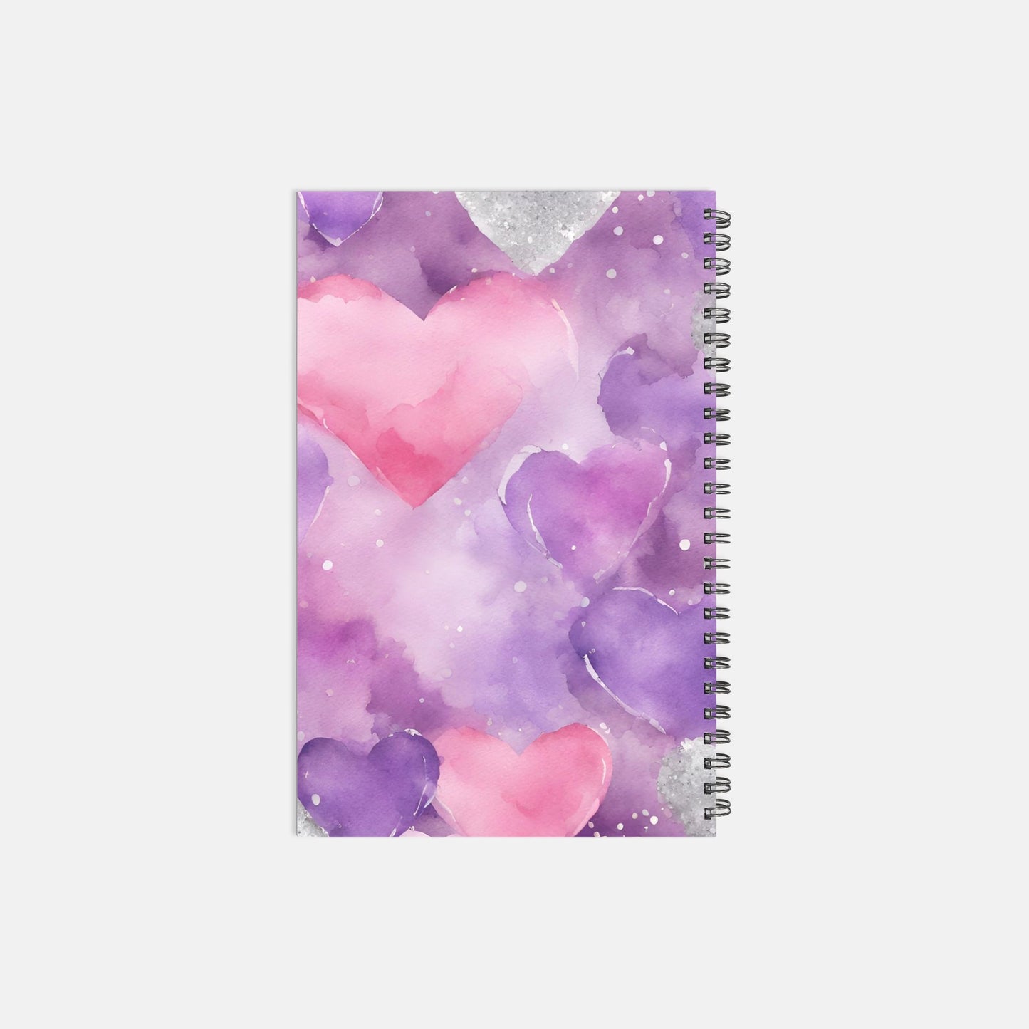 Planner Hardcover Spiral 5.5 x 8.5 - Floating Hearts