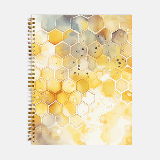 Notebook Softcover Spiral 8.5 x 11 - Beehive Splash