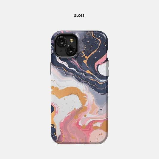 iPhone 15 Plus MagSafe Tough Case - Coral Paint Swirl