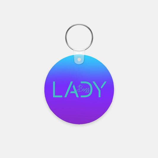 Key Chain (Round) - Boss Lady Modern Purple