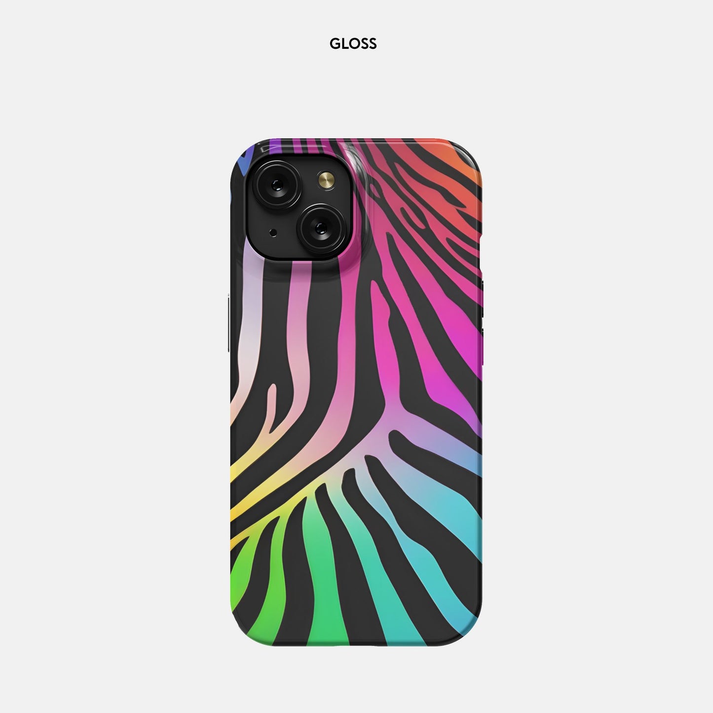 iPhone 15 Slim Case - Rainbow Zebra
