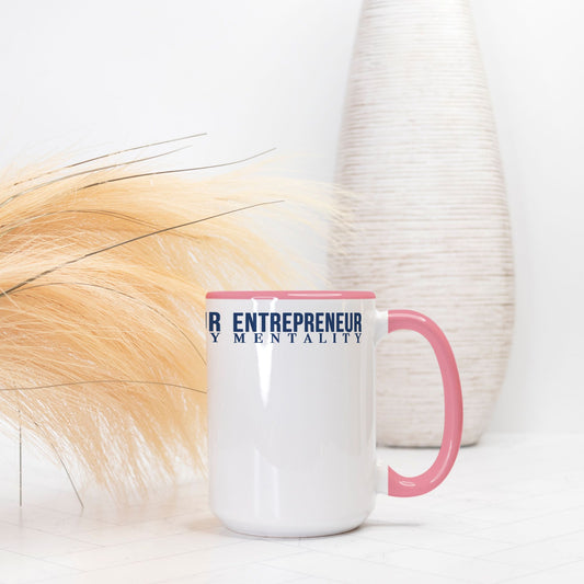 Mug Deluxe 15 oz. (Pink + White) - Entrepreneur Mentality