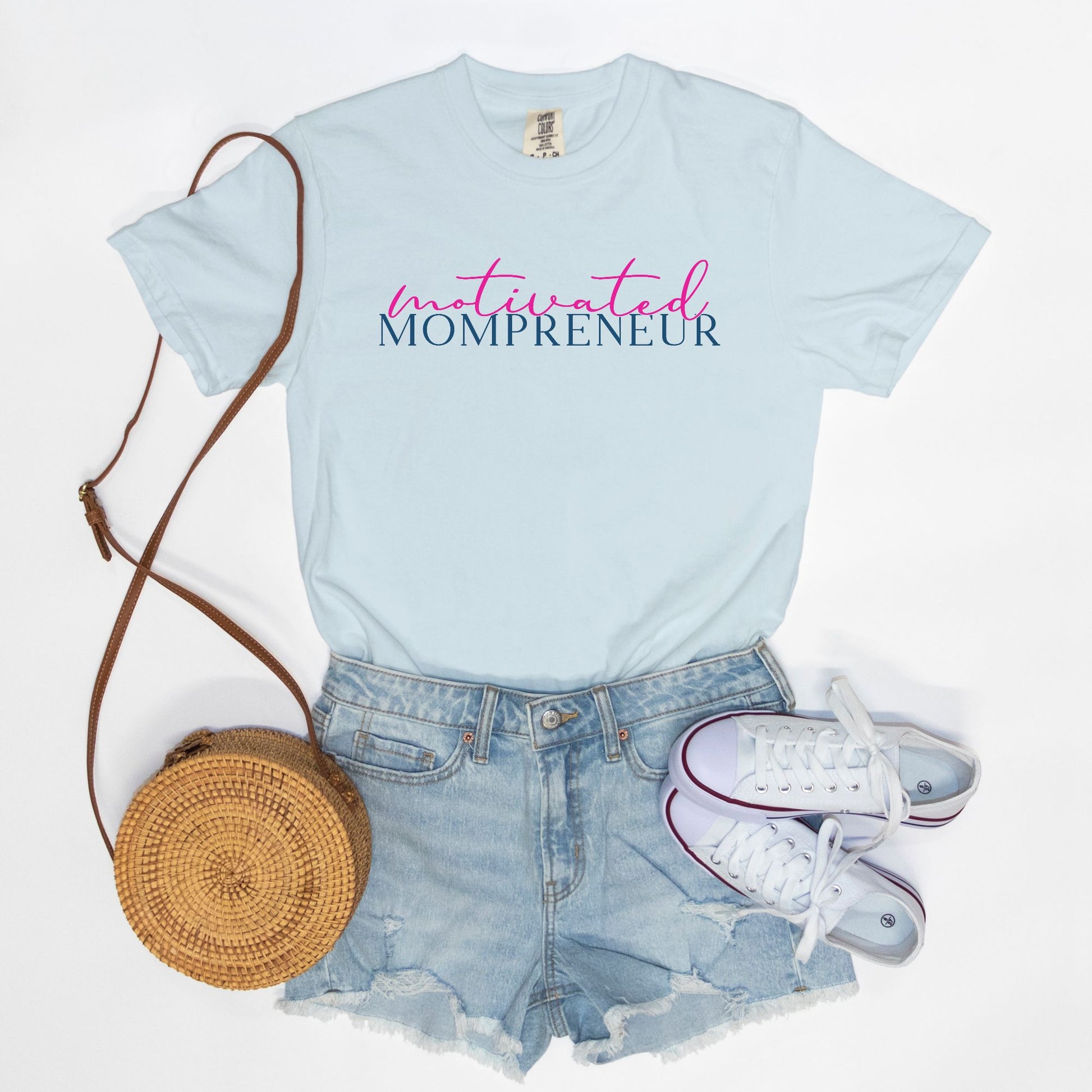 Elevate your entrepreneurial style with the Comfort Color Tee 1717 - Motivated Mompreneur from Designs On The Go. This premium tee offers unmatched comfort and durability, perfect for driven moms balancing business and family. Wear your motivation proudly and inspire others every day!