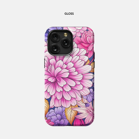 iPhone 15 Pro Max MagSafe Tough Case - Pink Foliage