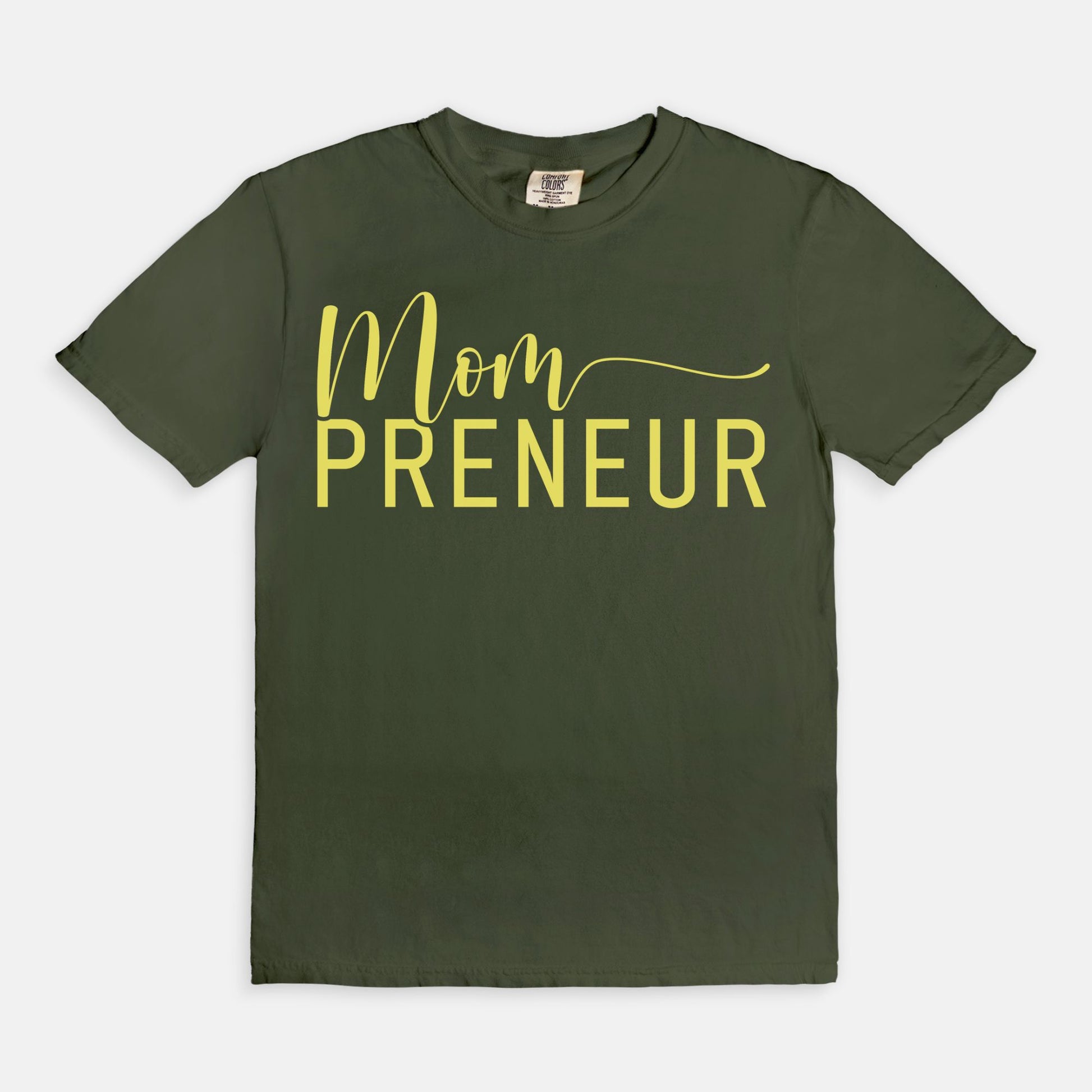 Celebrate your entrepreneurial spirit with the Comfort Color Tee 1717 - Mompreneur from Designs On The Go. This stylish, high-quality tee offers ultimate comfort and durability, perfect for busy moms building their empires. Show off your mompreneur pride in everyday wear!