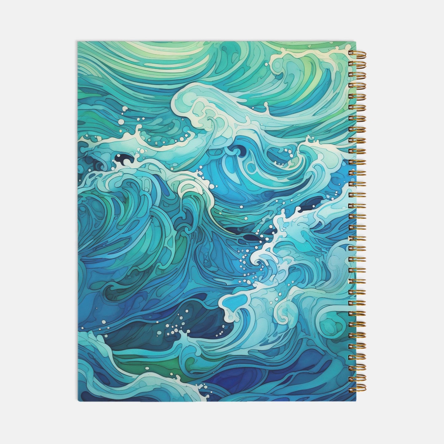 Notebook Softcover Spiral 8.5 x 11 - Aqua Waves