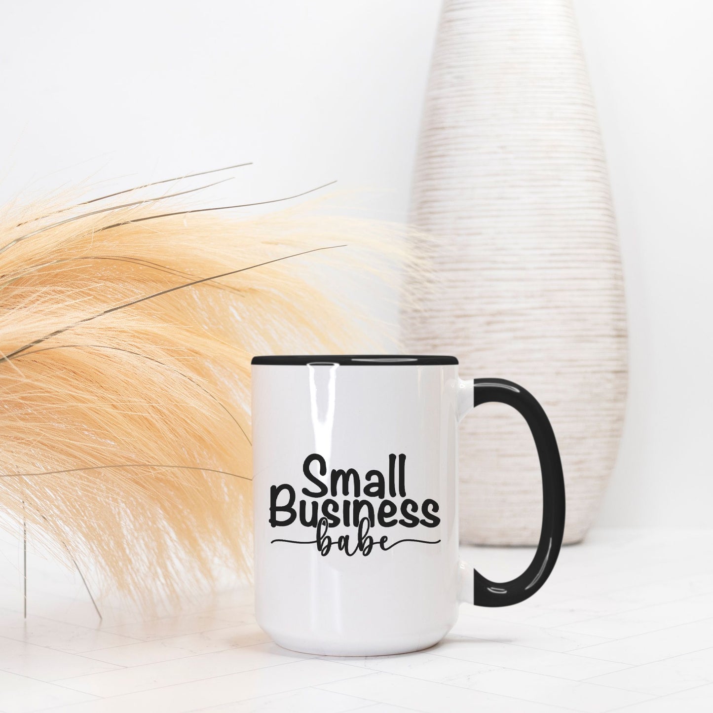 Mug Deluxe 15 oz. (Black + White) - Small Business Babe