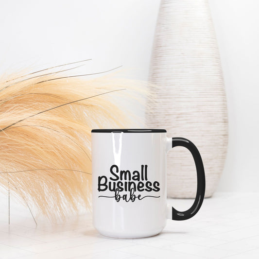 Mug Deluxe 15 oz. (Black + White) - Small Business Babe