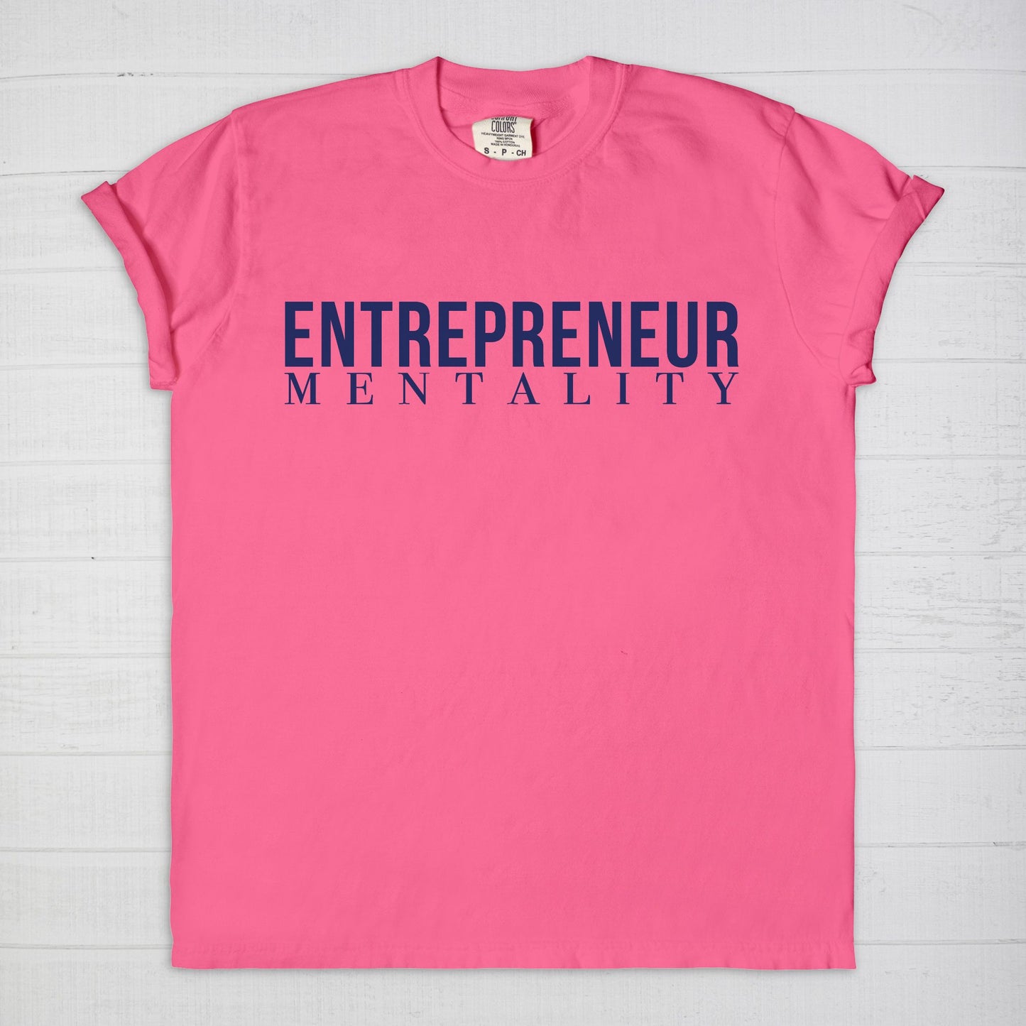 Showcase your drive with the Comfort Color Tee 1717 - Entrepreneur Mentality from Designs On The Go. This comfortable, high-quality tee embodies your ambitious spirit with a sleek design, perfect for daily wear. Elevate your casual wardrobe and inspire success with every step you take.