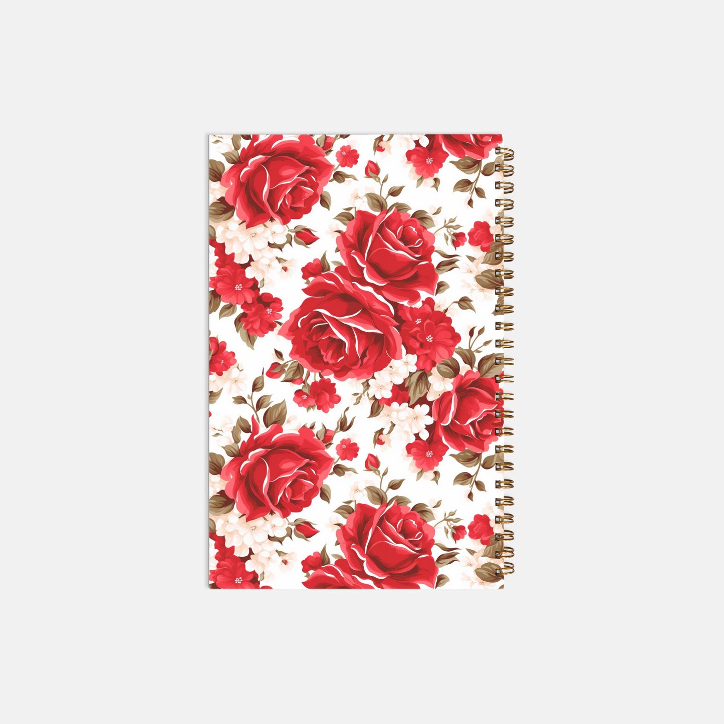 Notebook Hardcover Spiral 5.5 x 8.5 - Red Roses