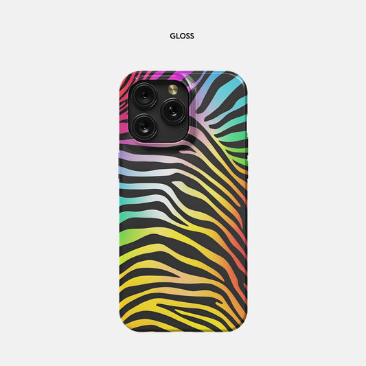 iPhone 15 Pro Max Slim Case - Rainbow Zebra