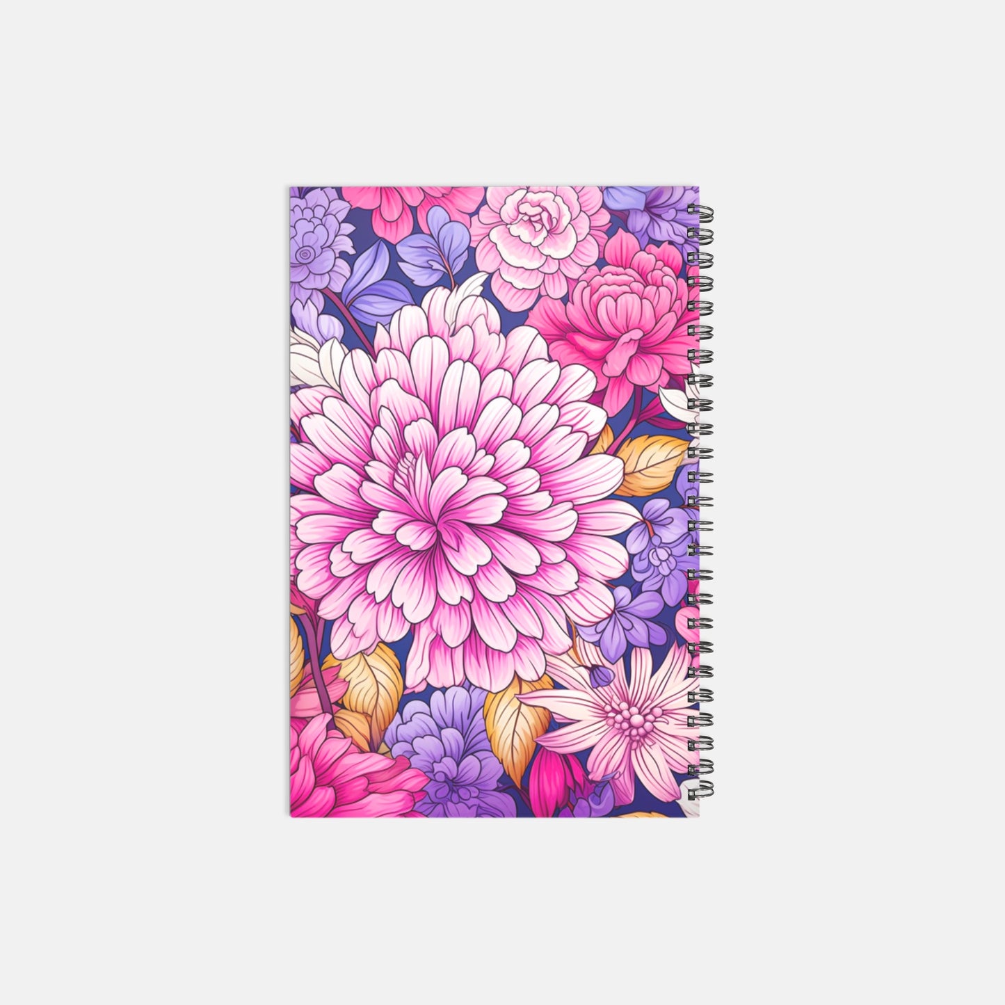 Notebook Softcover Spiral 5.5 x 8.5 - Pink Foliage