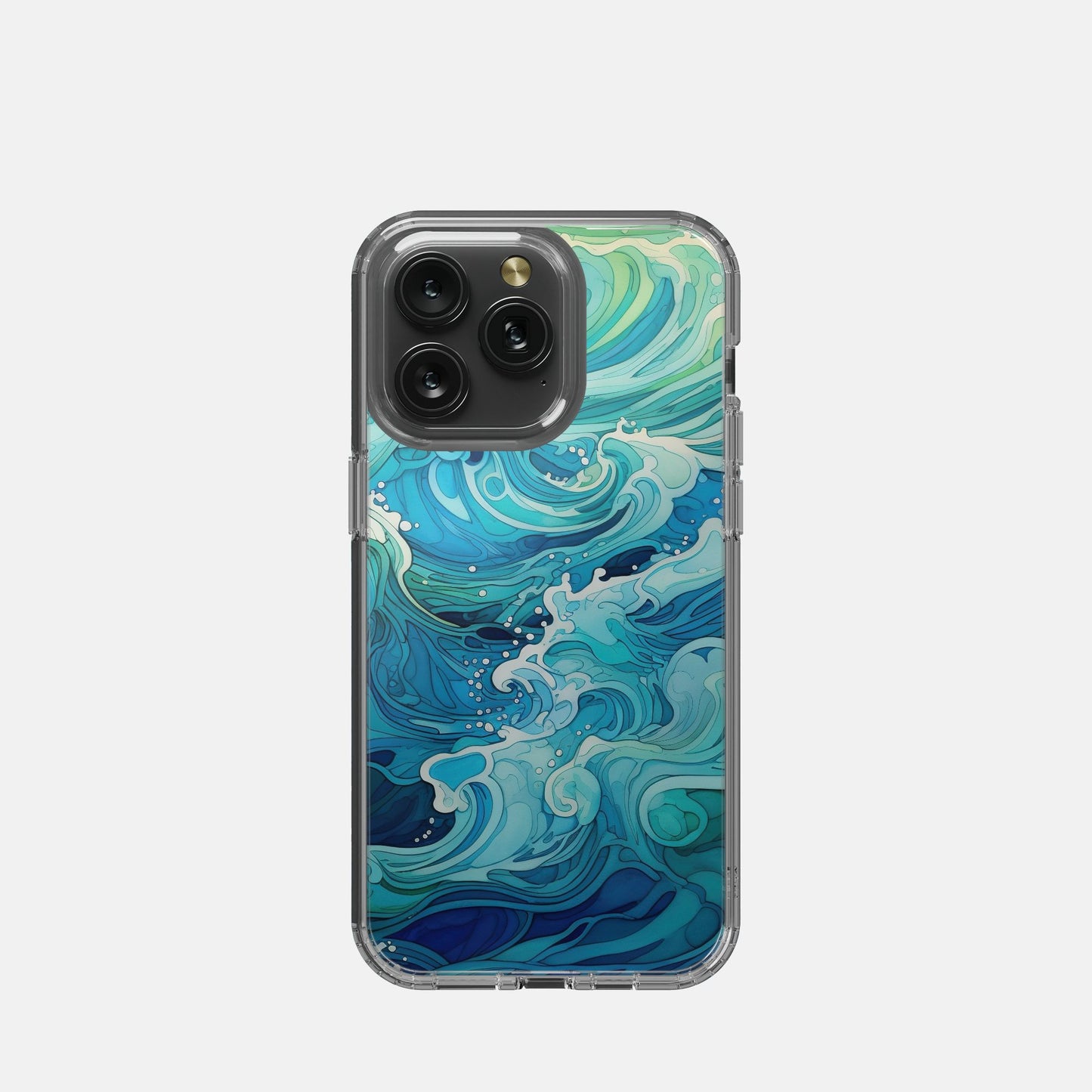 iPhone 15 Pro Max Clear Case - Aqua Waves