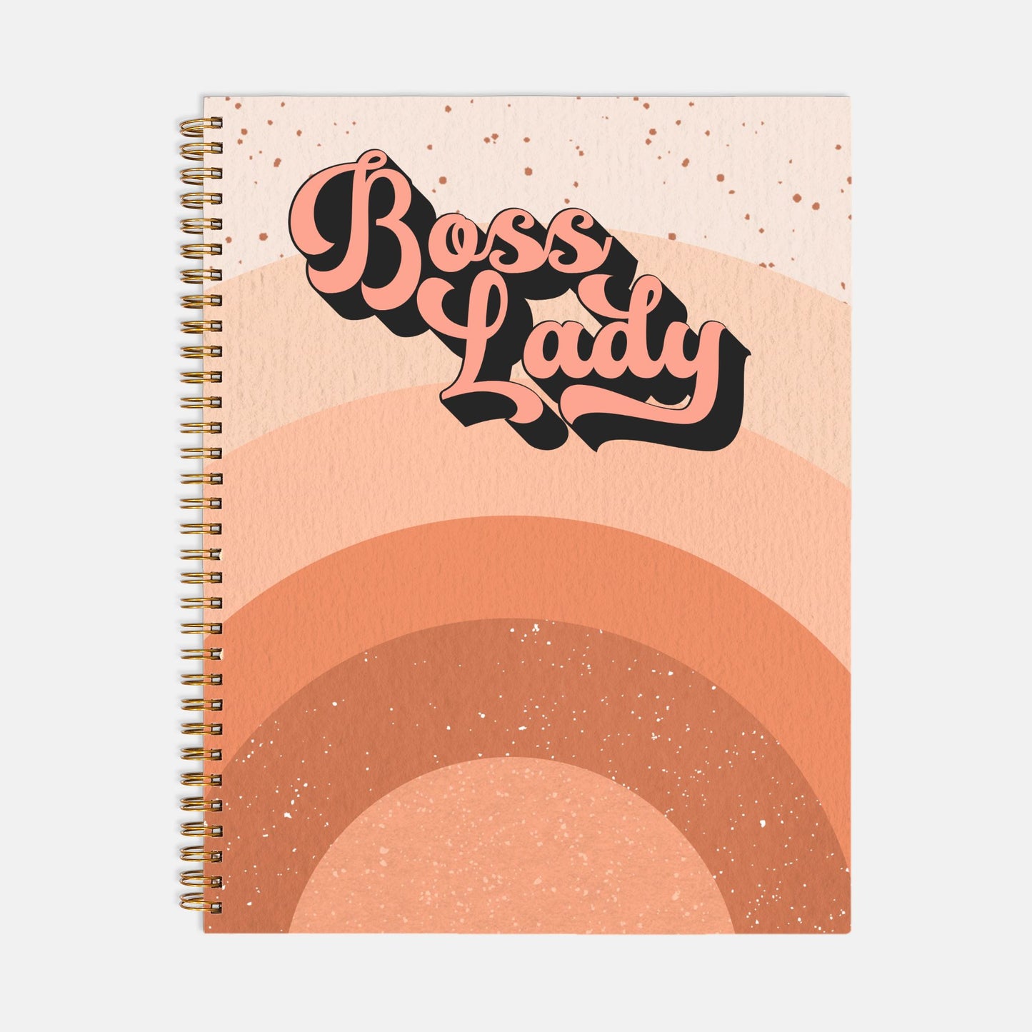 Planner Hardcover Spiral 8.5 x 11 - Boss Lady Retro Rainbow