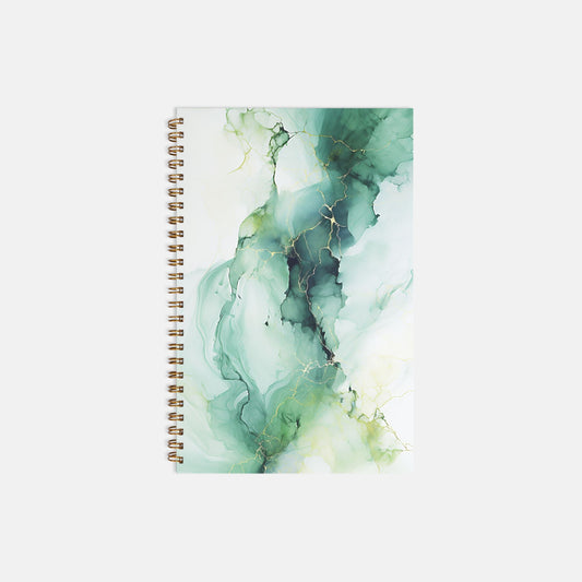 Notebook Softcover Spiral 5.5 x 8.5 - Green Marble