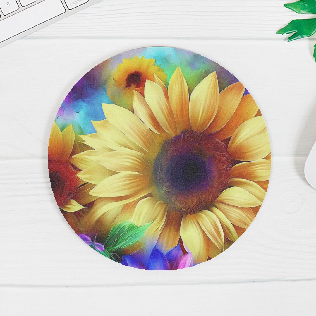 Mouse Pad (Round) - Sunflower Color