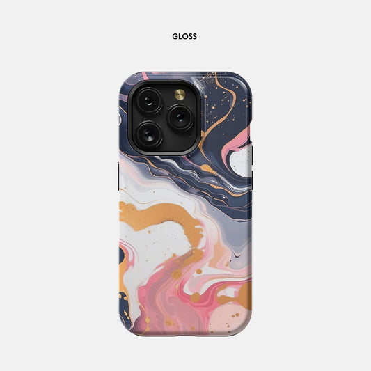 iPhone 15 Pro Tough Case - Coral Paint Swirl