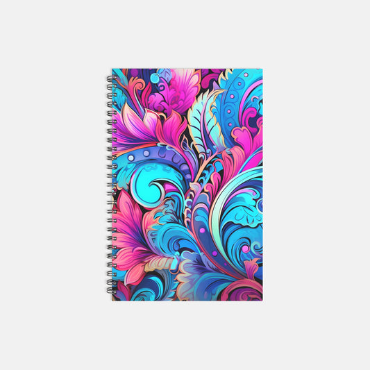 Notebook Softcover Spiral 5.5 x 8.5 - Feathers N Florals