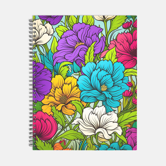 Notebook Softcover Spiral 8.5 x 11 - Blooming Bright