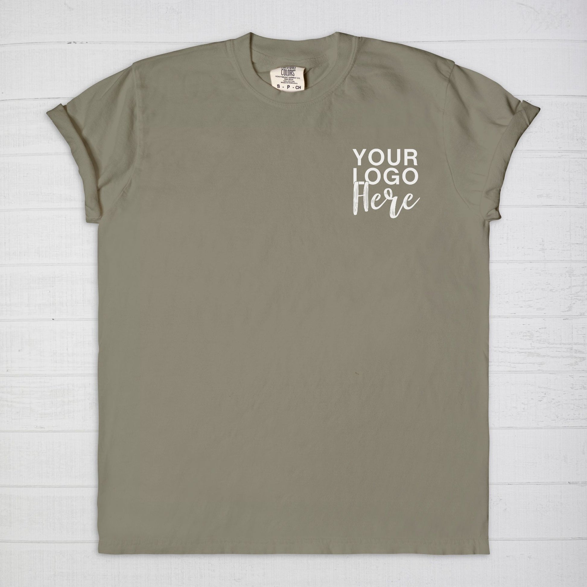 Elevate your brand with the Comfort Color Tee 1717 - Logo Only - Print Front & Back from Designs On The Go. This high-quality tee offers superior comfort and durability, featuring your logo on both the front and back. Perfect for making a lasting impression in everyday wear.