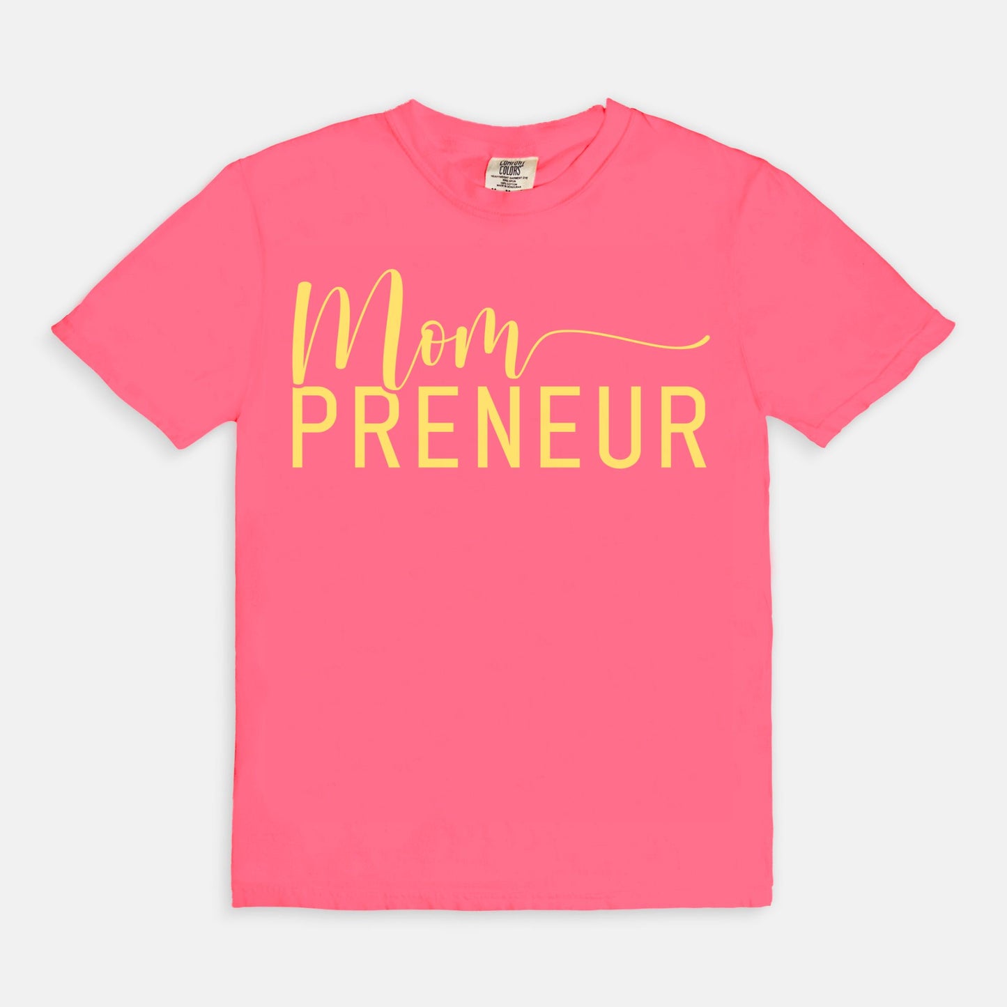 Celebrate your entrepreneurial spirit with the Comfort Color Tee 1717 - Mompreneur from Designs On The Go. This stylish, high-quality tee offers ultimate comfort and durability, perfect for busy moms building their empires. Show off your mompreneur pride in everyday wear!