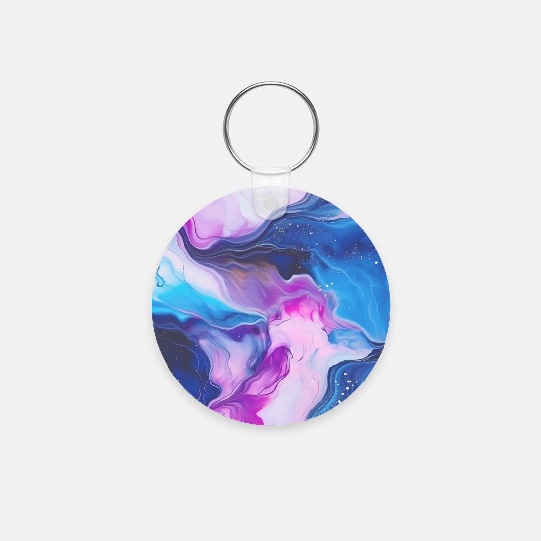 Key Chain (Round) - Jewel Tone Marble