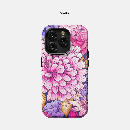 iPhone 15 Pro Tough Case - Pink Foliage