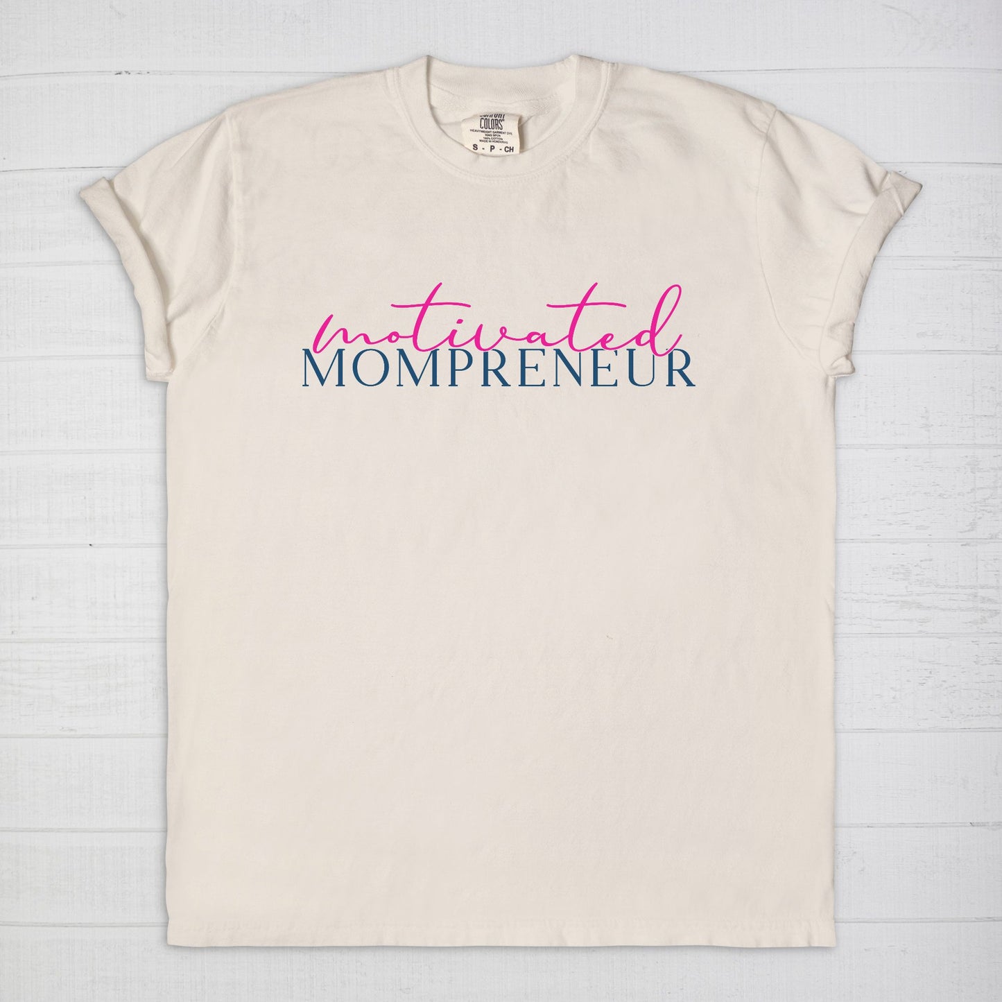 Elevate your entrepreneurial style with the Comfort Color Tee 1717 - Motivated Mompreneur from Designs On The Go. This premium tee offers unmatched comfort and durability, perfect for driven moms balancing business and family. Wear your motivation proudly and inspire others every day!