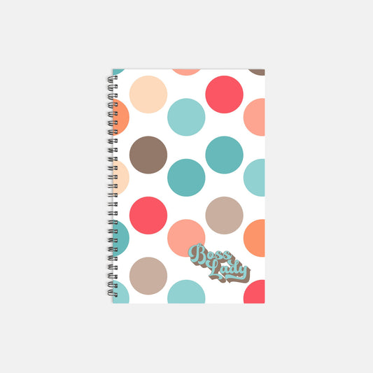 Planner Hardcover Spiral 5.5 x 8.5 - Boss Lady Retro Polka Dot