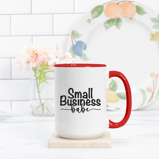 Mug Deluxe 15 oz. (Red + White) - Small Business Babe