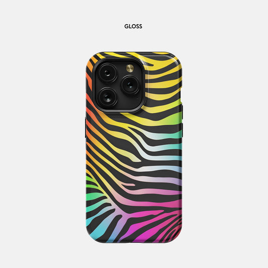 iPhone 15 Pro MagSafe Tough Case - Rainbow Zebra