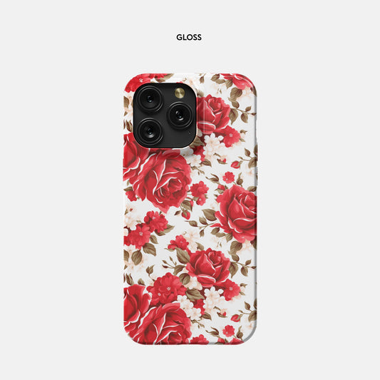 iPhone 15 Pro Max Slim Case - Red Roses