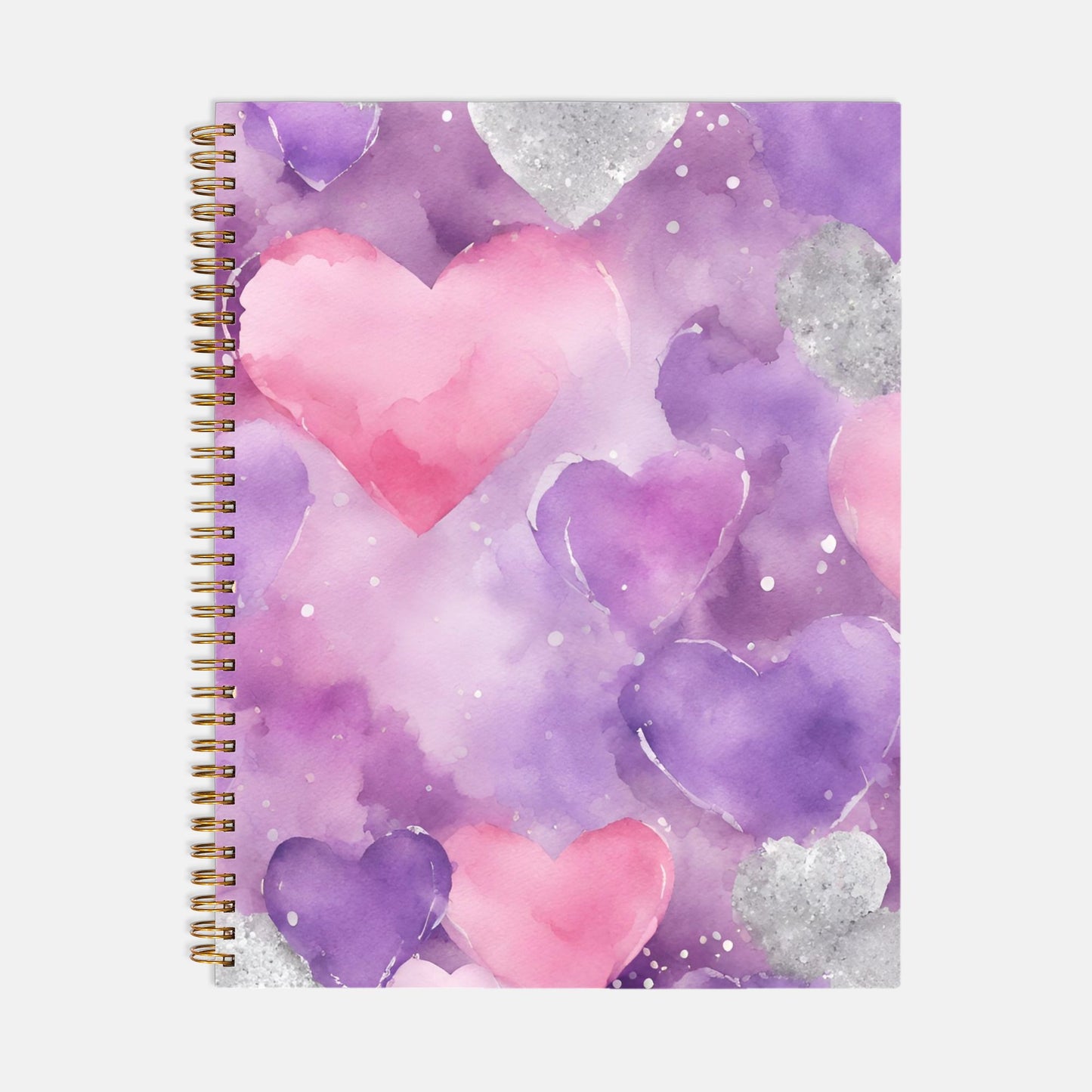 Planner Hardcover Spiral 8.5 x 11 - Floating Hearts